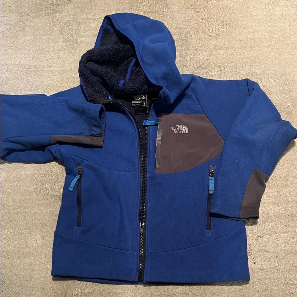 The North Face Royal Blue and Gray Hooded Jacket